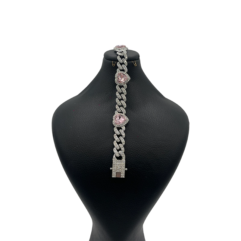 دستبند فول نگین شیش قلب