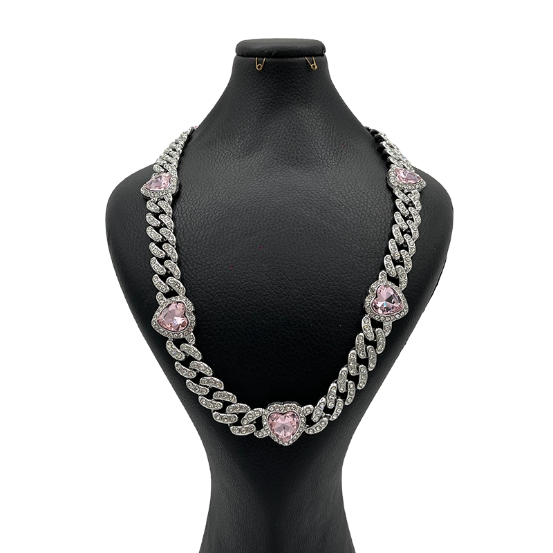 گردنبند فول نگین شیش قلب