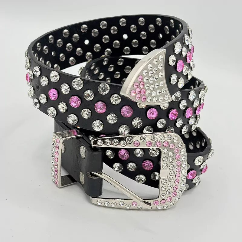 کمربند فول نگین چرم طبیعی کد 4-1